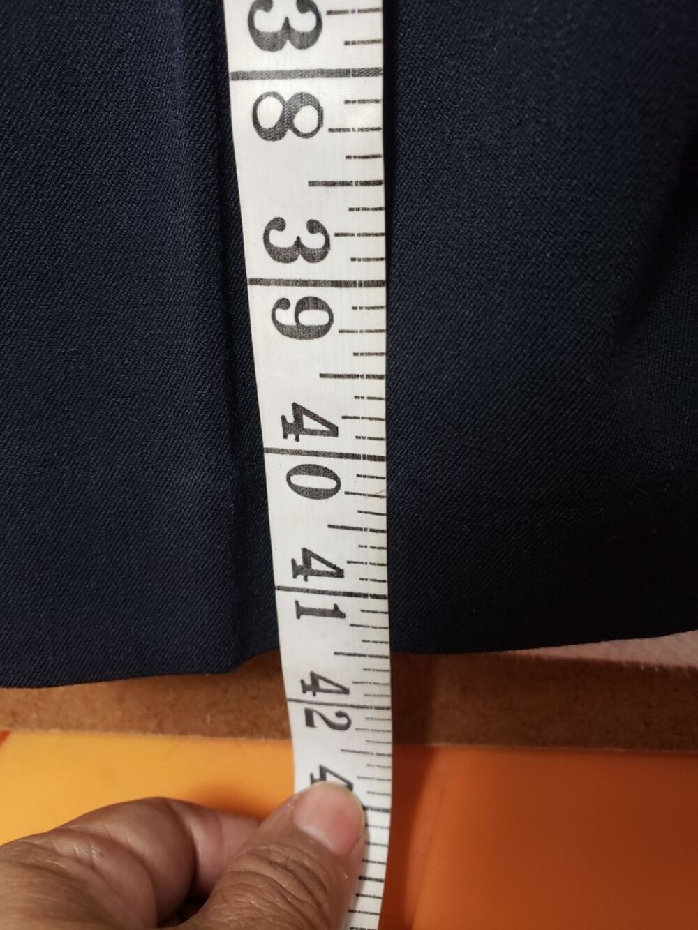Briggs NY Womens plaited straight Pants Polyester blend Navy Size8 - Picture 7 of 14